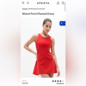 Athleta Vibrant Red Sleeveless Dress